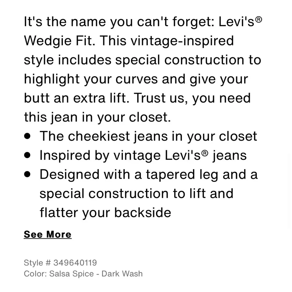 Levi’s | Wedgie Straight Fit Women’s Jeans in Salsa Spice - Dark Wash - Picture 8 of 12